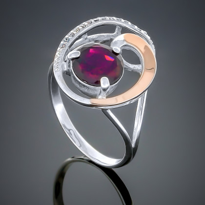 Перстень 192 альпініт червоний Rh Timofeev