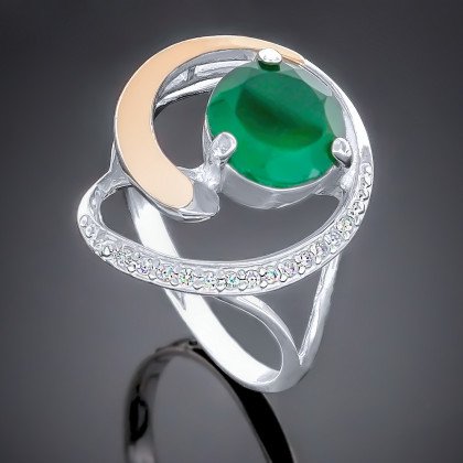 Перстень 192 цирконій зелений Rh Timofeev