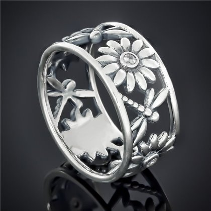 Перстень 621 цирконій білий Rh Timofeev