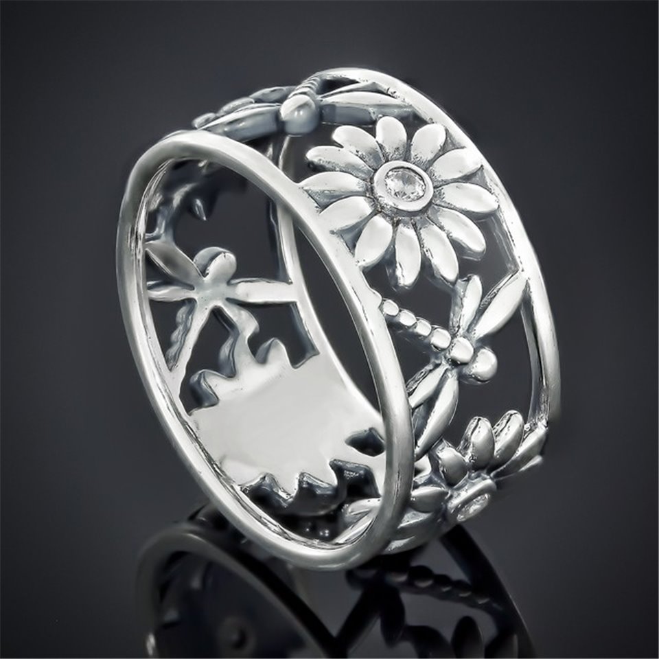 Перстень 621 цирконій білий Rh Timofeev