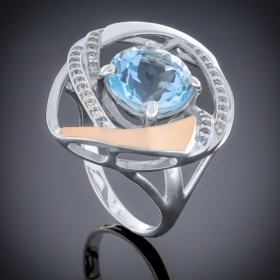 Перстень 194 альпініт блакитний Rh Timofeev