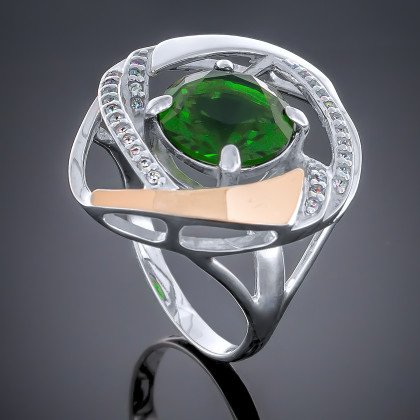 Перстень 194 альпініт смарагд Rh Timofeev