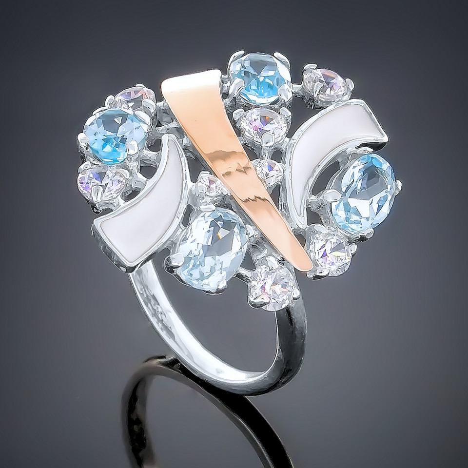 Перстень 195 цирконій білий Rh Timofeev