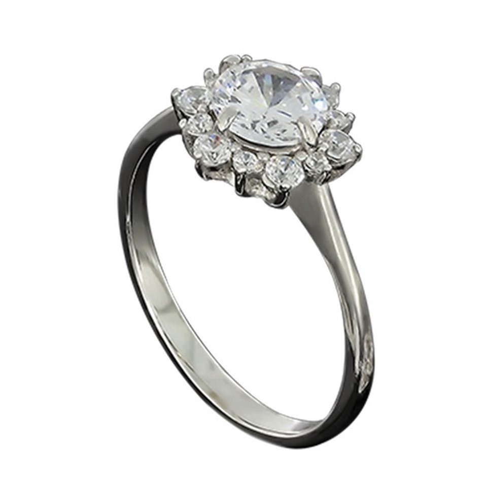 Перстень 622 цирконій білий Rh Timofeev