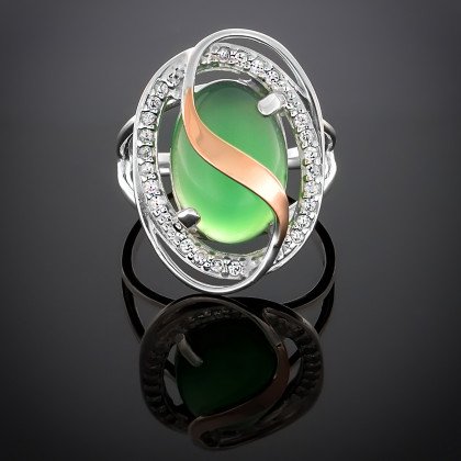 Перстень 199 авантюрин зелений Rh Timofeev