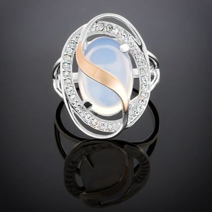 Перстень 199 опал імітація Rh Timofeev