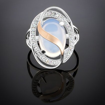 Перстень 199 опал імітація Rh Timofeev