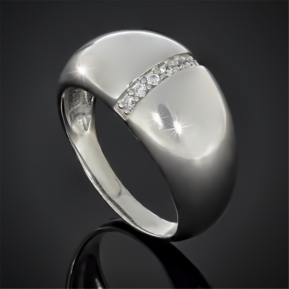 Перстень 629 цирконій білий Rh Timofeev