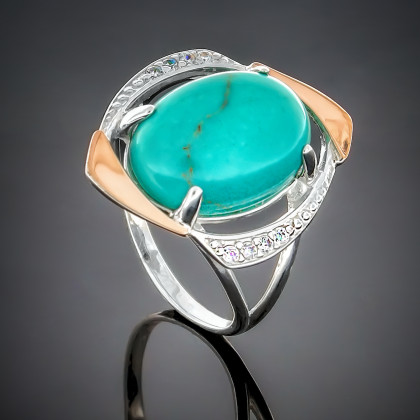 Перстень 207 малахіт Rh Timofeev