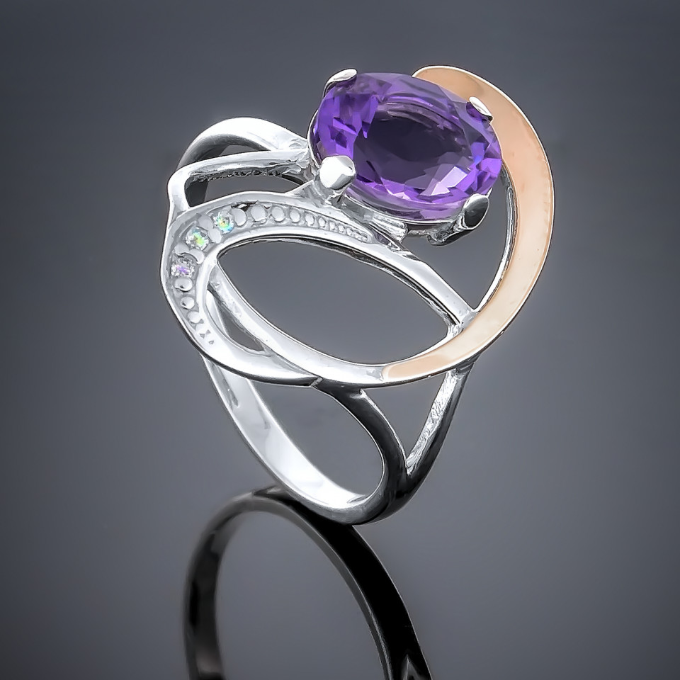 Перстень 210 аметист Timofeev