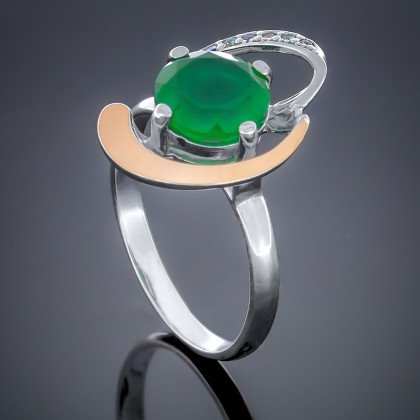 Перстень 234 альпініт смарагд Rh Timofeev