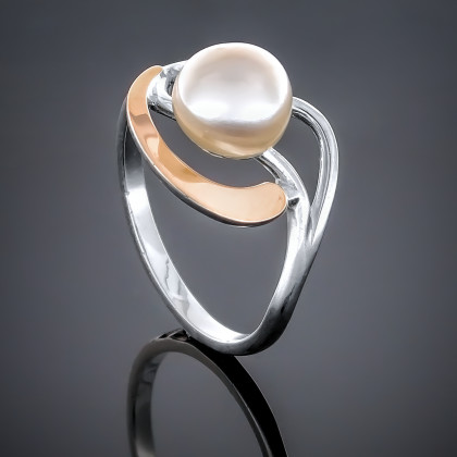 Перстень 235 перлина біла Timofeev