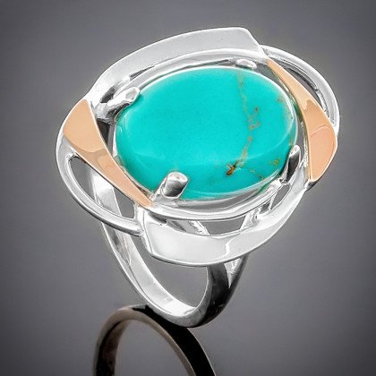 Перстень 242 авантюрин синій Rh Timofeev