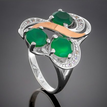 Перстень 246 альпініт зелений Rh Timofeev