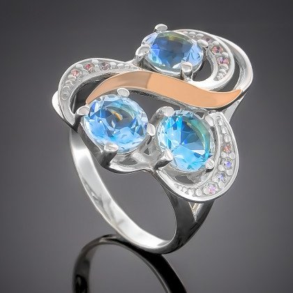 Перстень 246 цирконій білий Rh Timofeev