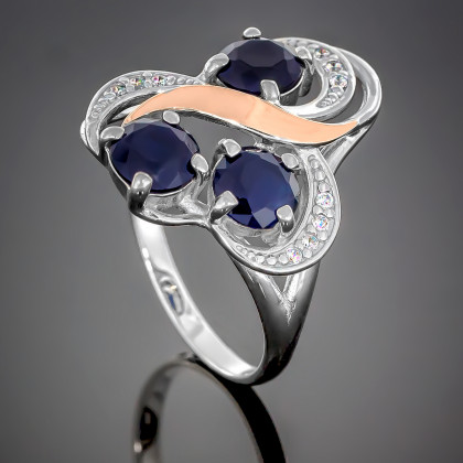 Перстень 246 цирконій чорний Rh Timofeev