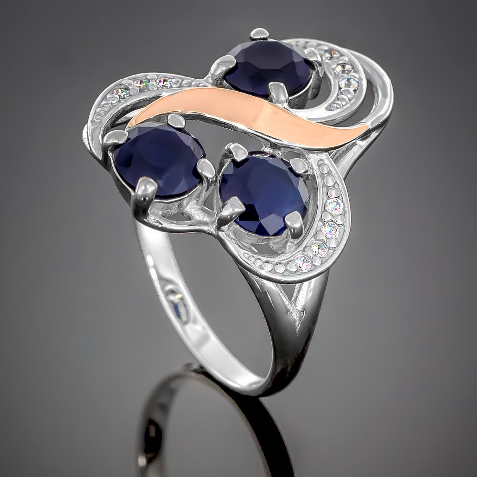 Перстень 246 цирконій чорний Rh Timofeev