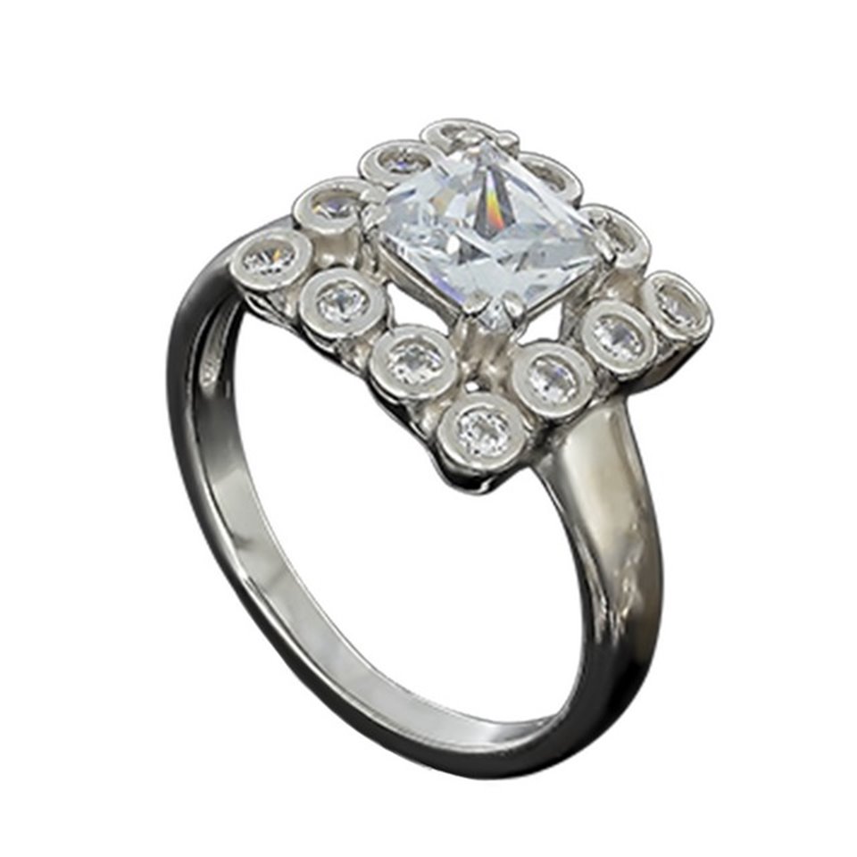 Перстень 646 цирконій білий Rh Timofeev