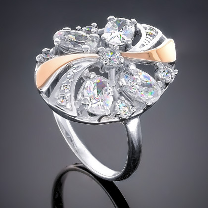 Перстень 249 цирконій білий Timofeev