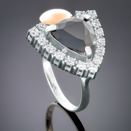 Перстень 264 цирконій чорний Rh Timofeev