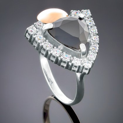 Перстень 264 цирконій чорний Rh Timofeev