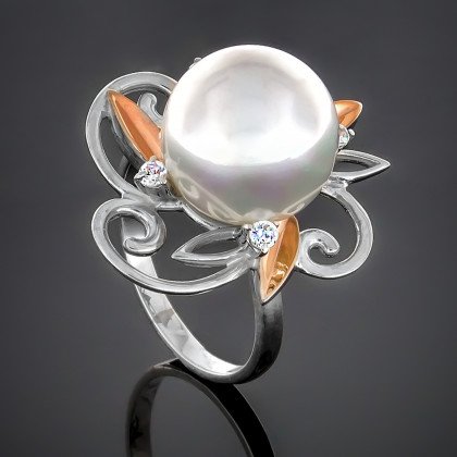 Перстень 270 перлина біла Timofeev