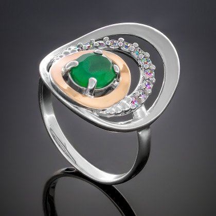 Перстень 290 альпініт зелений Rh Timofeev