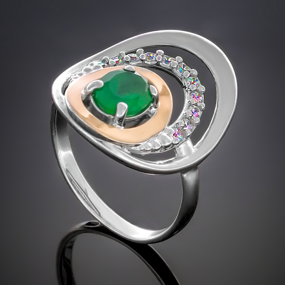 Перстень 290 альпініт зелений Rh Timofeev