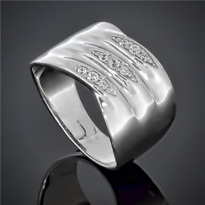 Перстень 667 цирконій білий Rh Timofeev