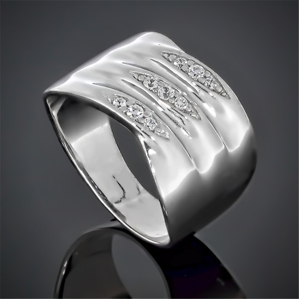 Перстень 667 цирконій білий Rh Timofeev