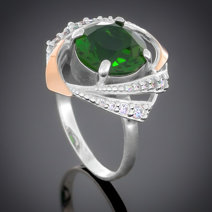 Перстень 298 альпініт смарагд Rh Timofeev