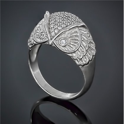 Перстень 671 цирконій білий Rh Timofeev