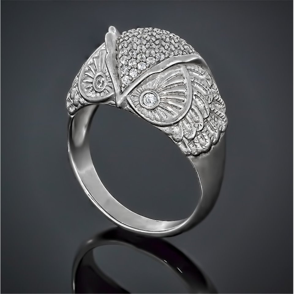 Перстень 671 цирконій білий Rh Timofeev