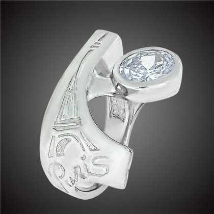 Перстень 672 цирконій білий Rh Timofeev