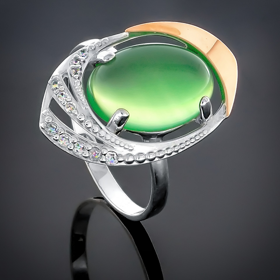 Перстень 305 улексит салатовий Rh Timofeev