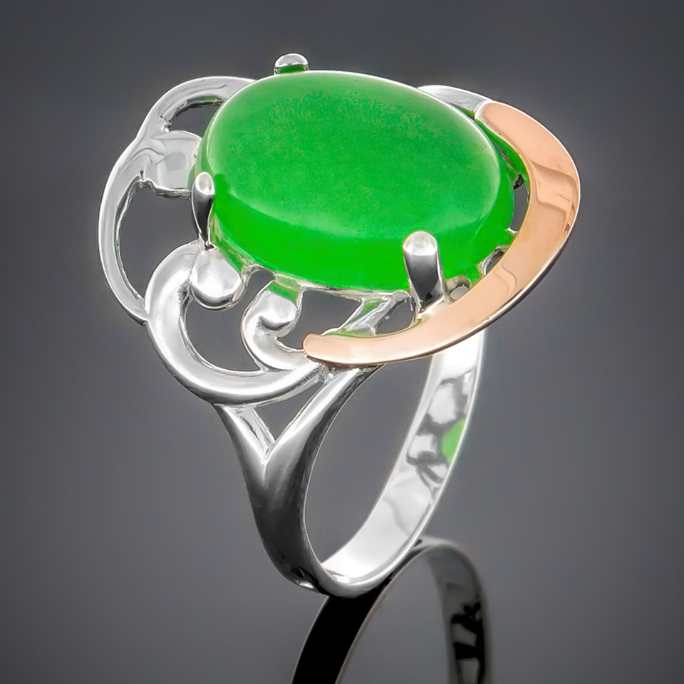 Перстень 306 улексит салатовий Rh Timofeev