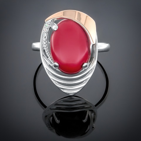 Перстень 307 яшма імітація Rh Timofeev