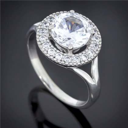 Перстень 536 цирконій білий Rh Timofeev