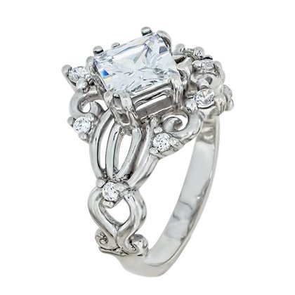 Перстень 807 цирконій білий Rh Timofeev