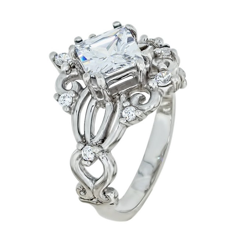 Перстень 807 цирконій білий Rh Timofeev