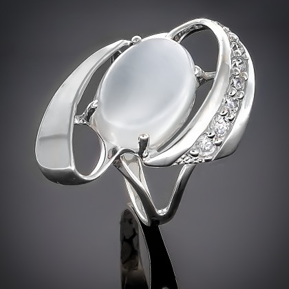 Перстень 32 опал сірий імітація(2) Rh Timofeev