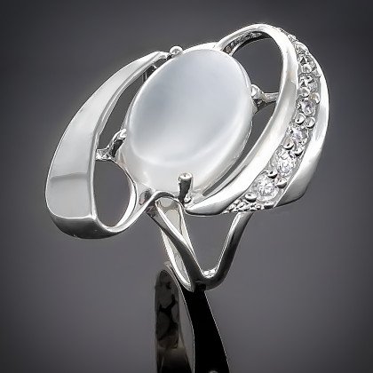 Перстень 32 опал сірий імітація(2) Rh Timofeev