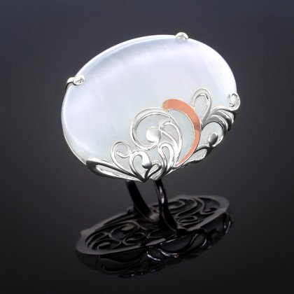 Перстень 321 агат полосатий Rh Timofeev