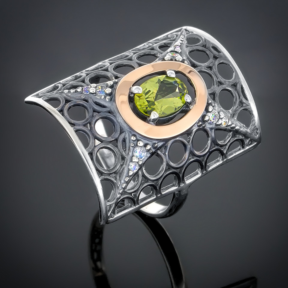 Перстень 328 альпініт зелений Rh Timofeev