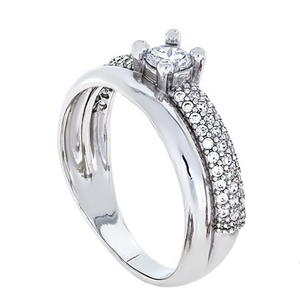 Перстень 831 цирконій білий Rh Timofeev