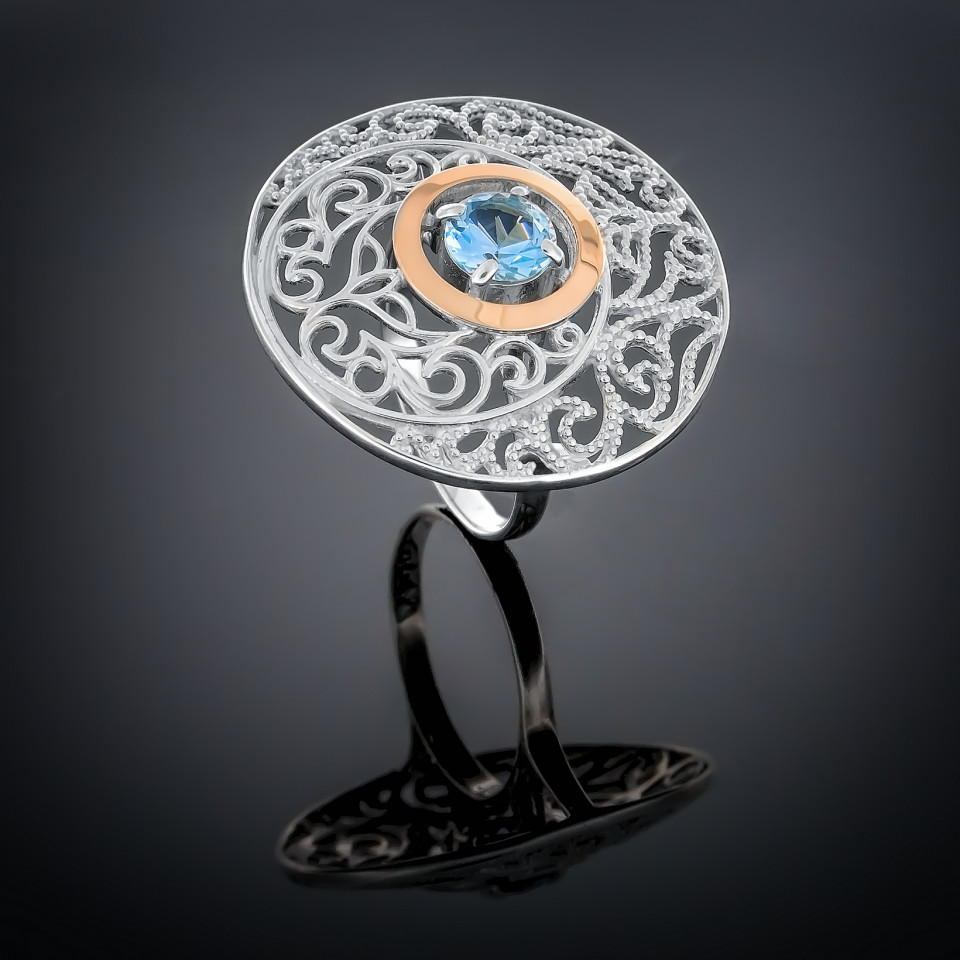 Перстень 334 топаз Rh Timofeev