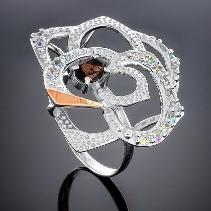 Перстень 336 раухтопаз Rh Timofeev