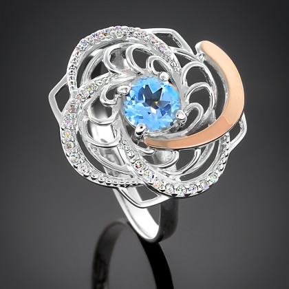 Перстень 349 альпініт молочно блакитний Rh Timofeev 2