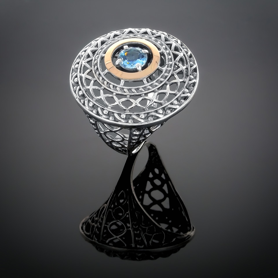 Перстень 352 альпініт блакитний Timofeev