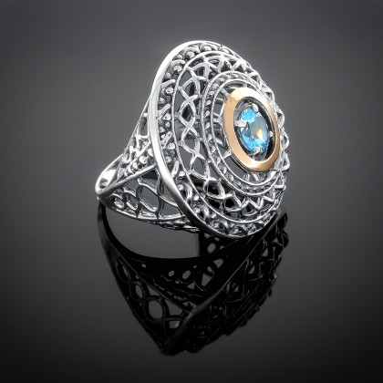Перстень 352 альпініт блакитний Timofeev 2